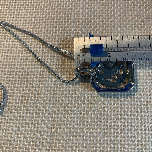 Suspicion Sterling Marcasite Initial D enhancer pendant with chain - Picture 4 of 4